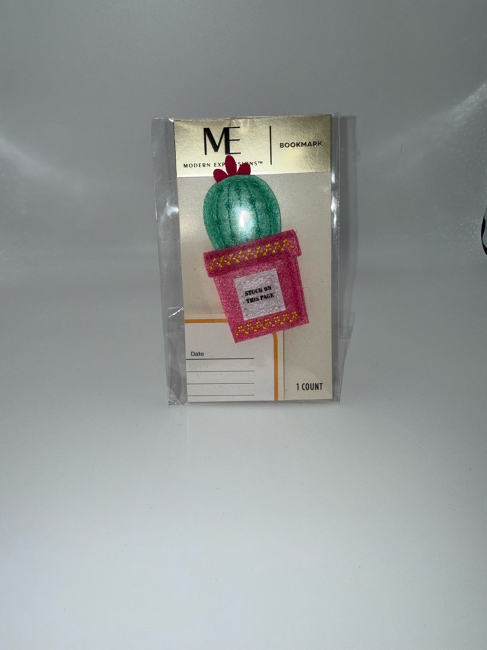 ME Modern Expressions Pink & Green Cactus Bookmark